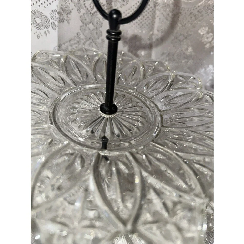vintage 2 tier candy dish  glass/ Dessert Tray